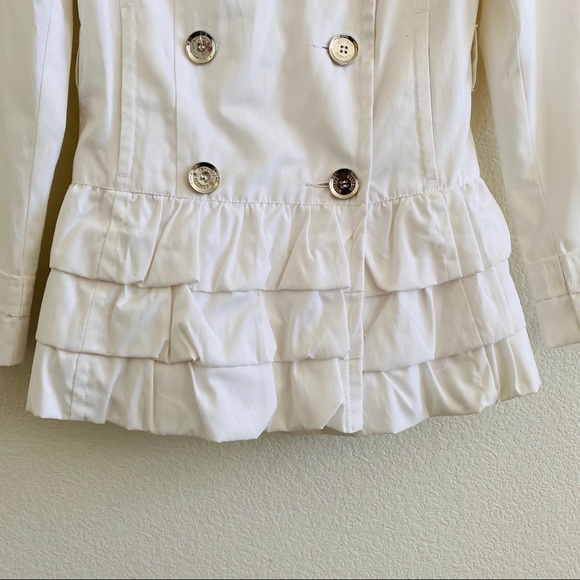 Express White Ruffle Button Up Jacket Size XS - Picture 4 of 16